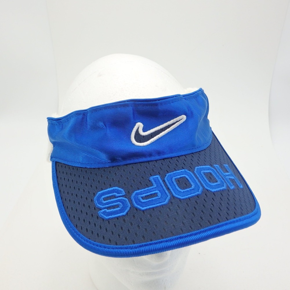 Nike Visor Hoops Basketball Terrycloth Youth Size Blue Vintage‎ EUC Rare